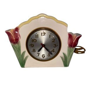 Antique Sessions Planter Mantel / Wall Clock Tulip Sessions Movement 1940's